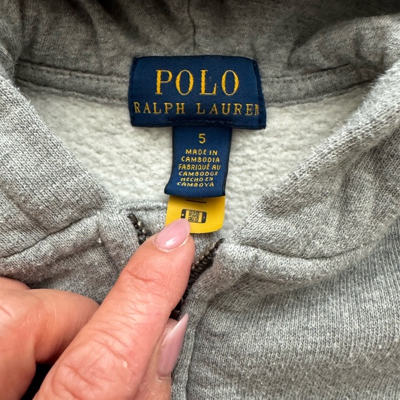 Polo by Ralph Lauren Kids Gray Hooded Zip-Up Sweatshirt - Picture 2 of 2